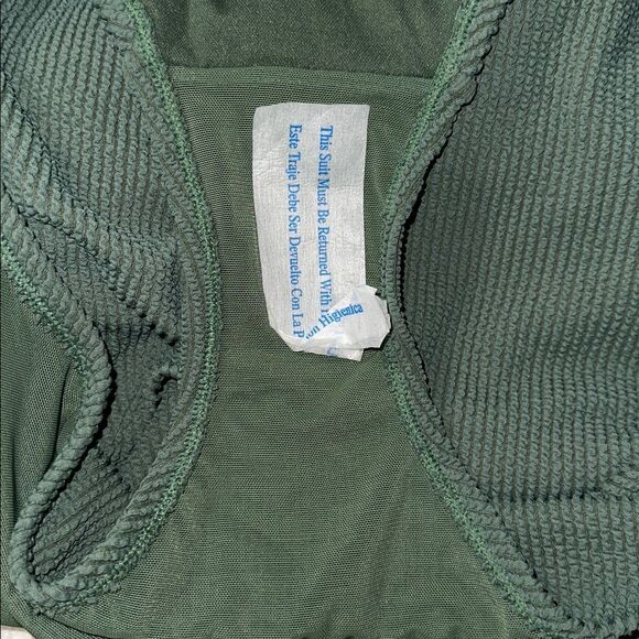 Kona Sol 17 Hunter Green Ribbed Stretch Square Neck One piece Swimsuit - Picture 12 of 12